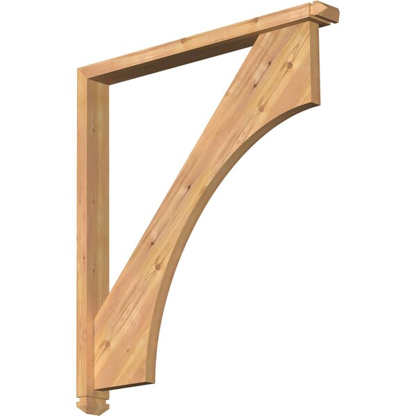 Ekena Millwork Westlake Arts and Crafts Smooth Bracket w/ Offset Brace, Western Red Cedar, 3 1/2"W x 34"D x 38"H BKT0402X34X38WTL03SWR - main